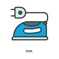 Iron  Vector  Fill outline Icon Design illustration. Kitchen and home  Symbol on White background EPS 10 File