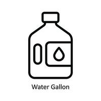 agua galón vector contorno icono diseño ilustración. cocina y hogar símbolo en blanco antecedentes eps 10 archivo