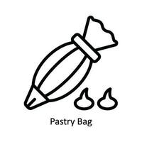 Pastelería bolso vector contorno icono diseño ilustración. cocina y hogar símbolo en blanco antecedentes eps 10 archivo