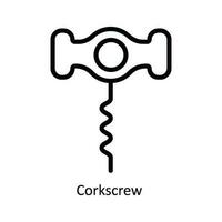 Corkscrew Vector   outline Icon Design illustration. Kitchen and home  Symbol on White background EPS 10 File