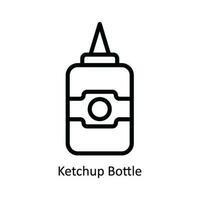 Ketchup Bottle Vector   outline Icon Design illustration. Kitchen and home  Symbol on White background EPS 10 File