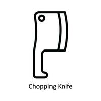 Chopping Knife Vector   outline Icon Design illustration. Kitchen and home  Symbol on White background EPS 10 File
