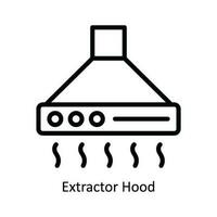 Extractor Hood Vector   outline Icon Design illustration. Kitchen and home  Symbol on White background EPS 10 File