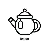 Teapot Vector   outline Icon Design illustration. Kitchen and home  Symbol on White background EPS 10 File