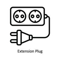 Extension Plug Vector   outline Icon Design illustration. Kitchen and home  Symbol on White background EPS 10 File