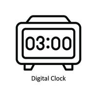 digital reloj vector contorno icono diseño ilustración. cocina y hogar símbolo en blanco antecedentes eps 10 archivo