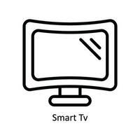 Smart Tv Vector   outline Icon Design illustration. Kitchen and home  Symbol on White background EPS 10 File