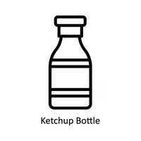 Ketchup Bottle Vector   outline Icon Design illustration. Kitchen and home  Symbol on White background EPS 10 File