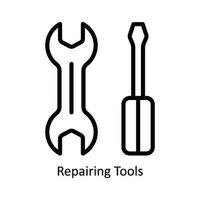 Repairing Tools Vector   outline Icon Design illustration. Kitchen and home  Symbol on White background EPS 10 File