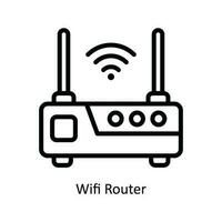 Wifi Router Vector   outline Icon Design illustration. Kitchen and home  Symbol on White background EPS 10 File