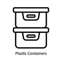 el plastico contenedores vector contorno icono diseño ilustración. cocina y hogar símbolo en blanco antecedentes eps 10 archivo