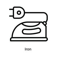 Iron  Vector   outline Icon Design illustration. Kitchen and home  Symbol on White background EPS 10 File