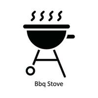 barbacoa estufa vector sólido icono diseño ilustración. cocina y hogar símbolo en blanco antecedentes eps 10 archivo