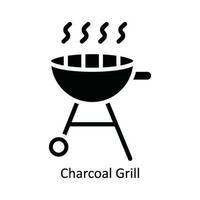 Charcoal Grill  Vector   solid Icon Design illustration. Kitchen and home  Symbol on White background EPS 10 File