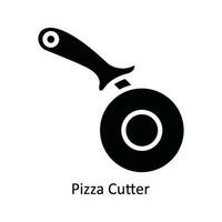 Pizza cortador vector sólido icono diseño ilustración. cocina y hogar símbolo en blanco antecedentes eps 10 archivo