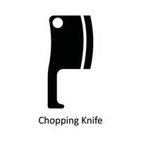 Chopping Knife Vector   solid Icon Design illustration. Kitchen and home  Symbol on White background EPS 10 File