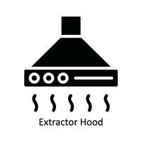 Extractor Hood Vector   solid Icon Design illustration. Kitchen and home  Symbol on White background EPS 10 File