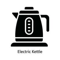 Electric Kettle  Vector   solid Icon Design illustration. Kitchen and home  Symbol on White background EPS 10 File