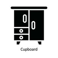 Cupboard Vector   solid Icon Design illustration. Kitchen and home  Symbol on White background EPS 10 File