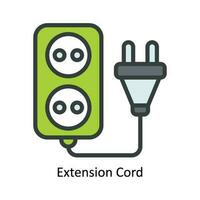 extensión cable vector llenar contorno icono diseño ilustración. naturaleza y ecología símbolo en blanco antecedentes eps 10 archivo