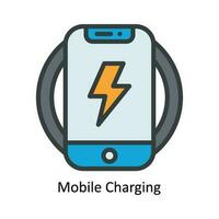 Mobile Charging Vector Fill outline Icon Design illustration. Nature and ecology Symbol on White background EPS 10 File