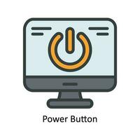 Power Button Vector Fill outline Icon Design illustration. Nature and ecology Symbol on White background EPS 10 File