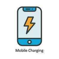 Mobile Charging Vector Fill outline Icon Design illustration. Nature and ecology Symbol on White background EPS 10 File