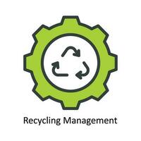 Recycling Management  Vector Fill outline Icon Design illustration. Nature and ecology Symbol on White background EPS 10 File