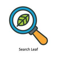 Search Leaf Vector Fill outline Icon Design illustration. Nature and ecology Symbol on White background EPS 10 File