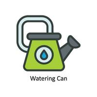 Watering Can Vector Fill outline Icon Design illustration. Nature and ecology Symbol on White background EPS 10 File