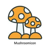 Mushroom Vector Fill outline Icon Design illustration. Nature and ecology Symbol on White background EPS 10 File