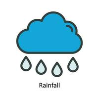 Rainfall  Vector Fill outline Icon Design illustration. Nature and ecology Symbol on White background EPS 10 File