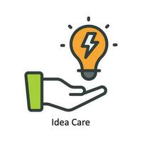 Idea Care Vector Fill outline Icon Design illustration. Nature and ecology Symbol on White background EPS 10 File