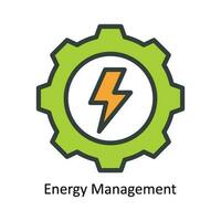 Energy Management  Vector Fill outline Icon Design illustration. Nature and ecology Symbol on White background EPS 10 File