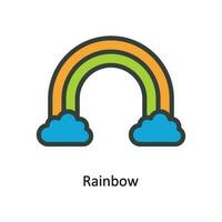 Rainbow Vector Fill outline Icon Design illustration. Nature and ecology Symbol on White background EPS 10 File