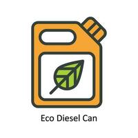 Eco Diesel Can  Vector Fill outline Icon Design illustration. Nature and ecology Symbol on White background EPS 10 File