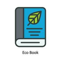 Eco Book Vector Fill outline Icon Design illustration. Nature and ecology Symbol on White background EPS 10 File