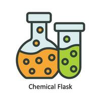 Chemical Flask Vector Fill outline Icon Design illustration. Nature and ecology Symbol on White background EPS 10 File