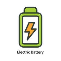 Electric Battery Vector Fill outline Icon Design illustration. Nature and ecology Symbol on White background EPS 10 File