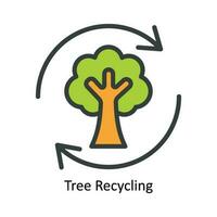 Tree Recycling Vector Fill outline Icon Design illustration. Nature and ecology Symbol on White background EPS 10 File