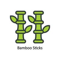 Bamboo Sticks Vector Fill outline Icon Design illustration. Nature and ecology Symbol on White background EPS 10 File