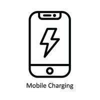 Mobile Charging Vector  outline Icon Design illustration. Nature and ecology Symbol on White background EPS 10 File