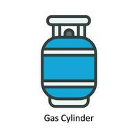 Gas Cylinder Vector Fill outline Icon Design illustration. Nature and ecology Symbol on White background EPS 10 File
