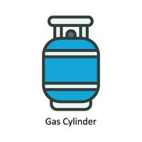 Gas Cylinder Vector Fill outline Icon Design illustration. Nature and ecology Symbol on White background EPS 10 File