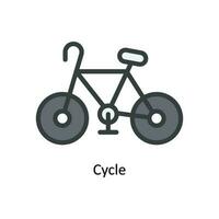 Cycle Vector Fill outline Icon Design illustration. Nature and ecology Symbol on White background EPS 10 File