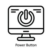 Power Button Vector  outline Icon Design illustration. Nature and ecology Symbol on White background EPS 10 File