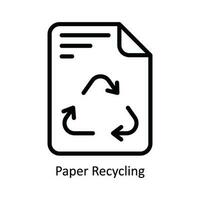 papel reciclaje vector contorno icono diseño ilustración. naturaleza y ecología símbolo en blanco antecedentes eps 10 archivo