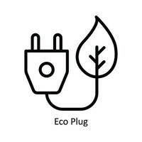 Eco Plug Vector  outline Icon Design illustration. Nature and ecology Symbol on White background EPS 10 File