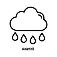 Rainfall  Vector  outline Icon Design illustration. Nature and ecology Symbol on White background EPS 10 File