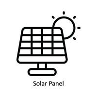 solar panel vector contorno icono diseño ilustración. naturaleza y ecología símbolo en blanco antecedentes eps 10 archivo